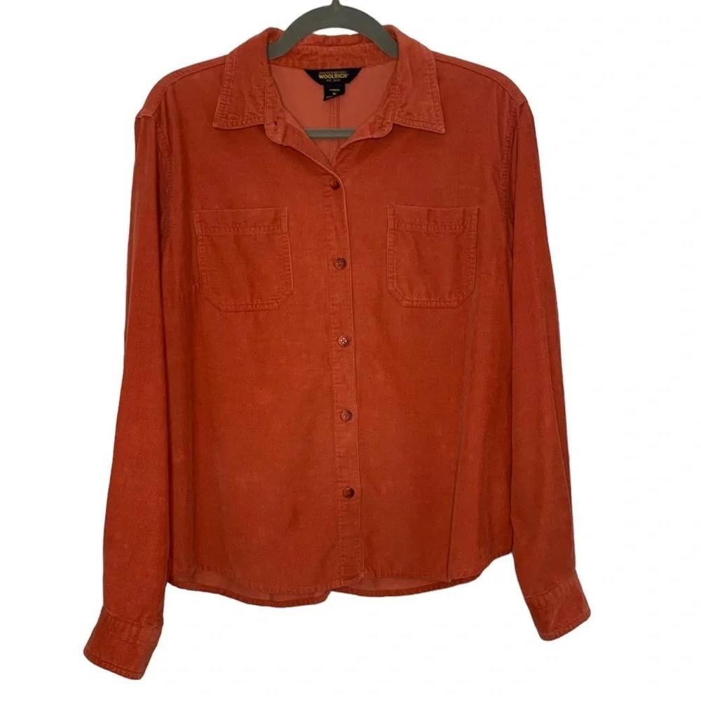 Woolrich Orange Corduroy Button Up